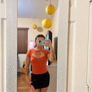 Orange Tie Short Sleeve